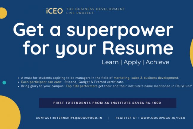 Social commerce startup GogoPogo, founded by IIM alumnus, launches its flagship student engagement program - iCEO