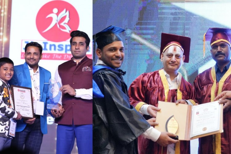 Sathish J. Shetty, CEO of JK Inspire-Udupi, was given a doctorate and an Indian Trade Award for his work in digital marketing.