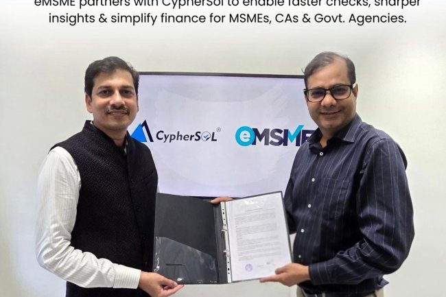 CypherSOL Partners with eMSME to Empower India’s Small Businesses and Professionals with AI-Driven Financial Tools and Scheme Advisory